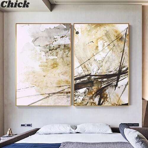 Abstract Splash Color Oil Painting In The Living Room Unique Modern Posters And Prints Wall Art Pictures Canvas Room Decoration