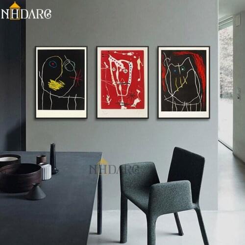 Abstract Miro Style Canvas Print Painting Poster Wall Pictures for Living Room Office Corridor Entrance Wall Art Home Decor