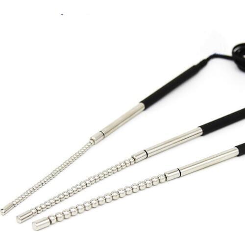 Bi-polar electro shock therapy device stainless steel urethral penis plug metal electrical stimulation sex toy for male