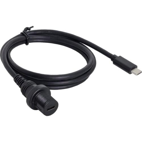 Cablecc Waterproof Type-C USB-C USB 3.1 Extension Flush Car Mount Cable for Dashboard Panel