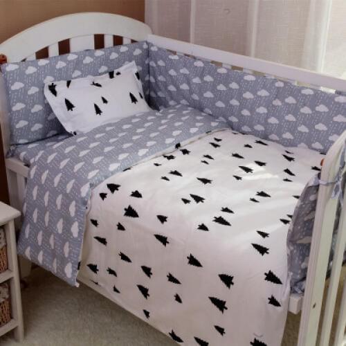 6/7PCS baby Girl Crib Nursery bedding set Cot kit set Cotton Nursery Baby kit berço Duvet Cover ,120*60/120*70cm