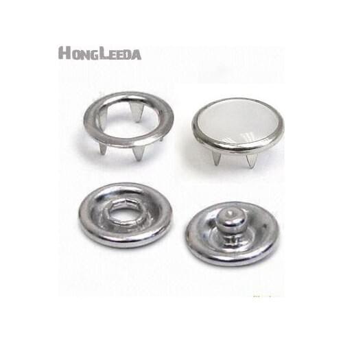 DIY 200sets/lot 8/10.5/12mm 4 part buttons white pearl prong snap button fastener nickle color FP-020