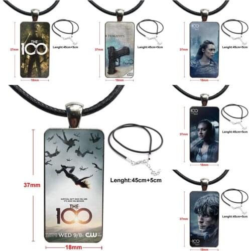 For Girls Glass Pendant Necklace Handmade Half Pendant Rectangle Necklace The 100 Series Tv Show Alessandro Juliani
