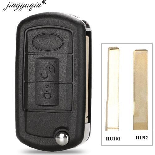 Jingyuqin 10pcs Flip Remote Key Shell Case Fob 3 Button For LAND ROVER Range Rover Sport LR3 Freelander Evoque Discovery Sport