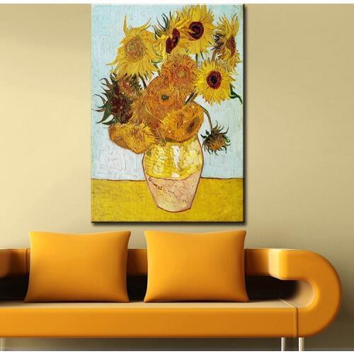 Wall Picture oil painting vincent van gogh vase with twelve sunflowers impressionist painter print wall painting No Framed