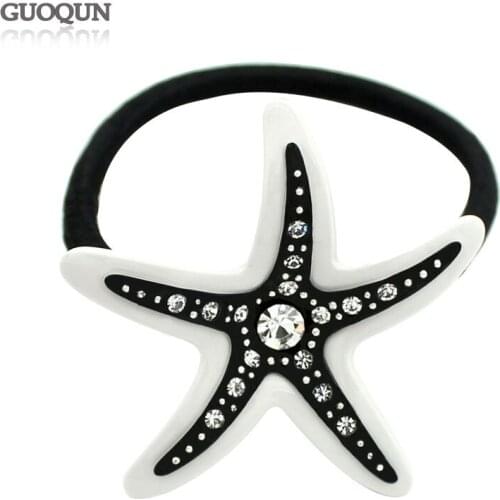 Classic Elastic Hair Tie Rope - Star Rhinestone Ponytail Holders for Women Girl Trendy Hair Accessory Ornament Jewelry for Tiara