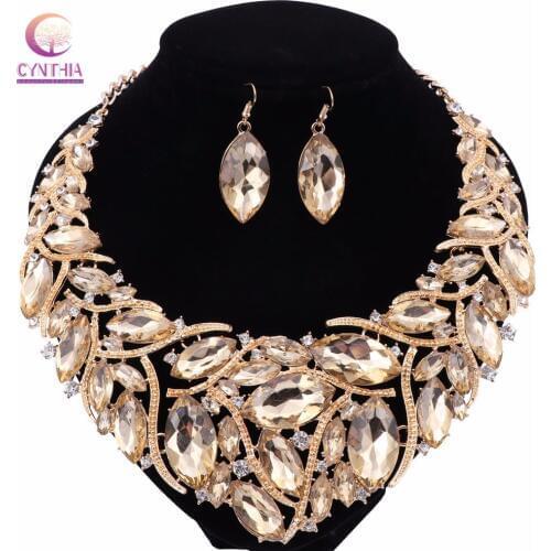 6 colors fashion Women jewelry sets Trendy necklace with boho earrings statement necklace for party wedding 2017 Direct Selling