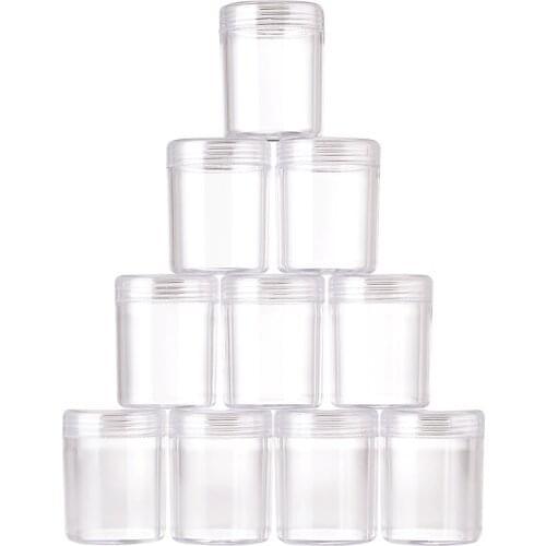 10pcs Clear Plastic Bead Containers for Jewelry Packaging Display Nail Beads Tool Storage Box Bead Gems Case 39x50mm