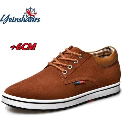YEINSHAARS Heightening Shoes Elevator Shoes Height Increase Shoes Men Height Increase Insole 6CM Men Sneakers Sport Black Shoes