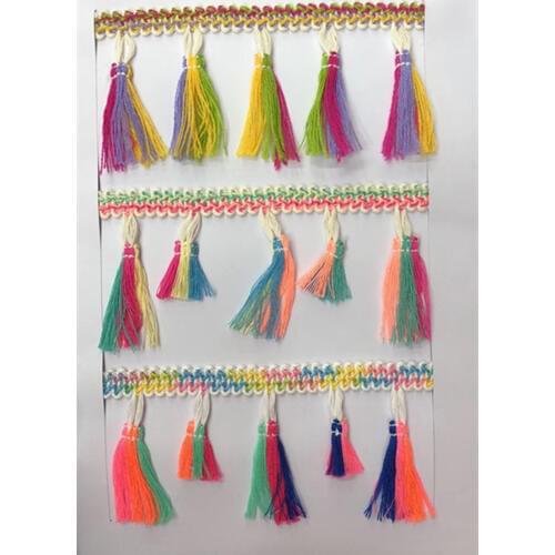 Multi-colored tassel,colorful fringe tassel,XERY190920A