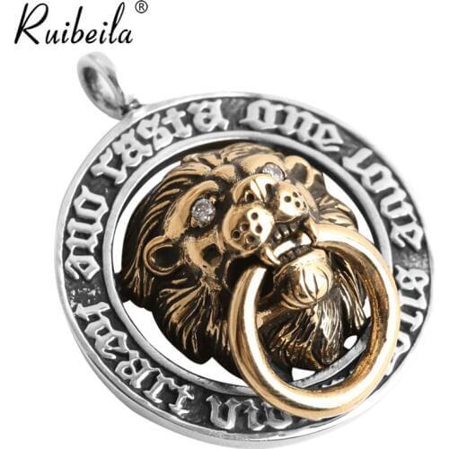 Ruibeila925 silver personality fashion Lion head pendant men and women retro Thai silver necklace Cool send friends