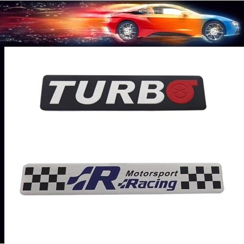 Premium Raceflag Motorsport TURBO Racing for Universal car Hood Fender trunk Rear Bonnet Nameplate Decal Emblem Badge Sticker
