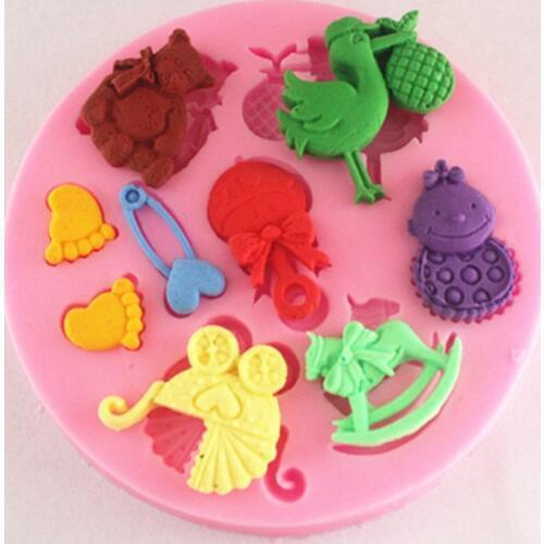 New mini Baby shower Fondant Mold Silicone Sugar mold Craft Molds DIY gumpaste flowers Cake Decorating