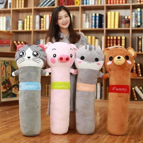 Dorimytrader new animals sleeping pillow long strip pillows doll cartoon toys bed cushion for children gift deco 90x40cm