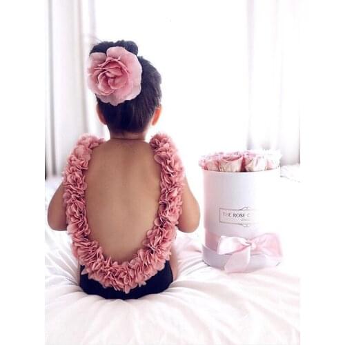 Infant Baby Girls Swimsuits Sleeveless Backless Bow Print Swimwear Kids Holiday Beachwear 1-5Y Toddler Children Bathing Suits