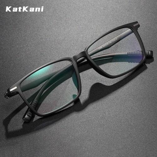KatKani Mens Square High Quality TR90 Eyeglasses Frame Ultralight Business Anti-Blue Light Myopia Optical Glasses Frame K5368