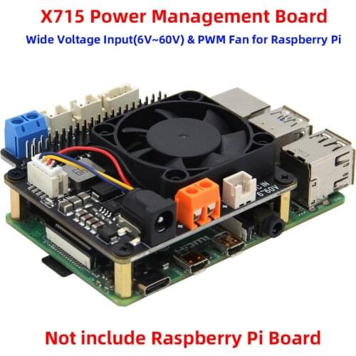 RasPi X710 Safe Shutdown,Power Management Expansion Board with Wide Voltage Input(6V~36V) for Raspberry Pi 4 Model B / 3B+ / 3B