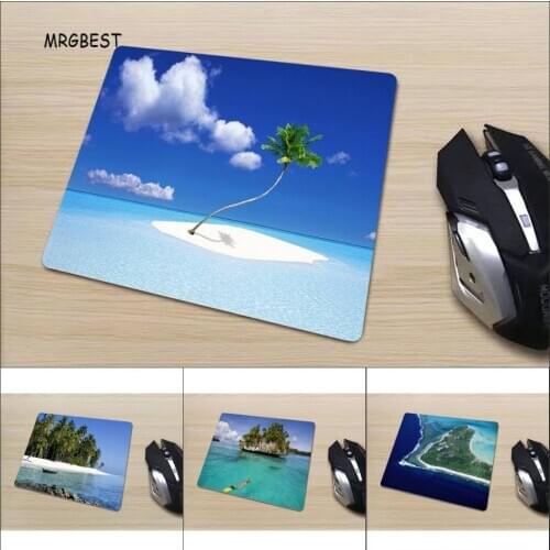 MRGBEST Blue Sky Beach Mouse Pad Beautiful View Printed Rubber Mouse-pad Small Mice Mat Game Accessories Desk Mat for Home