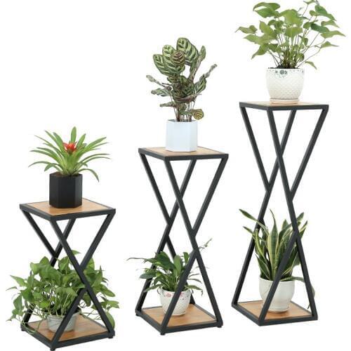 Flower stand wrought iron multi-layered simple modern living room floor flower pot stand indoor balcony green chrysanthemum plan