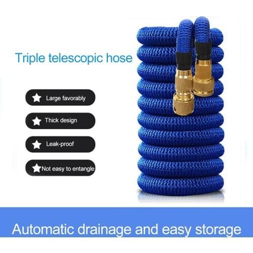 Expandable Car Wash Watering Hose Garden Hose TPE Flexible Irrigation Tube 3 Times Telescopic Flexible Garden High Pressure Tube