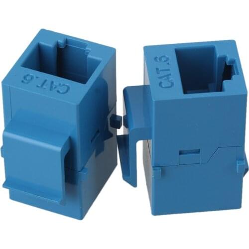 CAT6 Female to Female RJ45 Ethernet Gigabit Keystone Jack Coupler Pack of 100 (Blue )