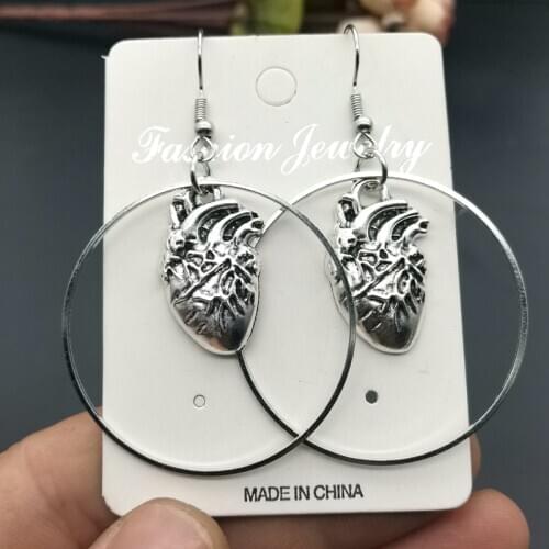 New Fashion Cardiorespiratory System Pendant Round Earrings Womens Earrings Jewelry Gifts