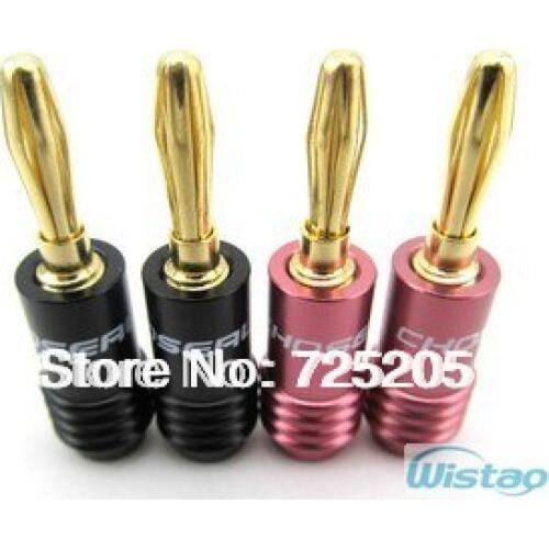 Banana Plug High Purity Copper Terminal 4N OFC conductor 24K gold plating OD8mm First Choice for Your HIFI DIY Free Shipping