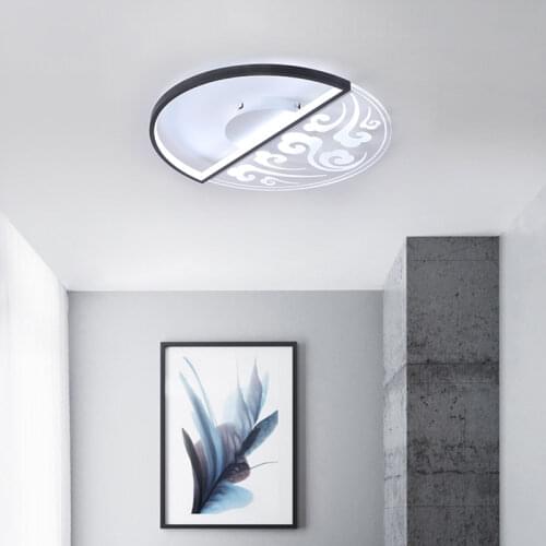 Modern LED Ceiling Light Home Round Black&White Frame Indoor Lamp Decoration For Living Dining Room Bedroom Lustre Luminaire