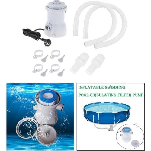 Outdoor Summer Above Ground Swimming Pool Filter Pump Water Cleaner Kit, Easy to Use, EU Plug