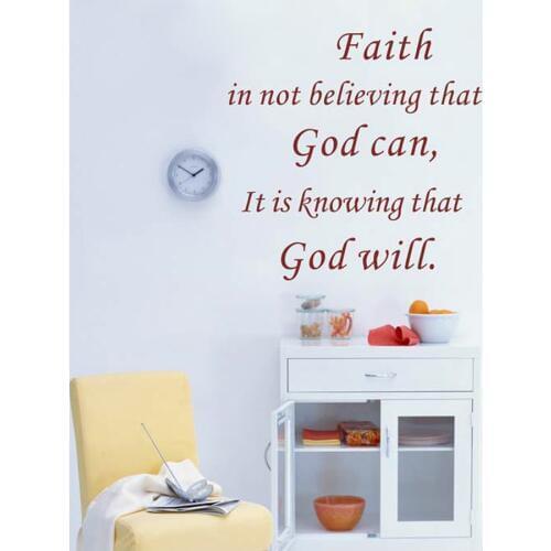 Faith Quotes Vinyl Wall Sticker Positive Saying God Will Wall Decals For Home Living Room Decoration
