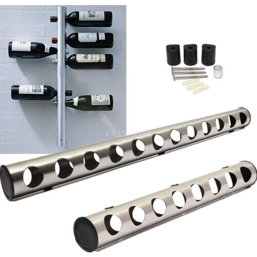 20Pcs/Lot Stainless Steel 12/8 Hole Wine Bottles Wall Mounted Wine Rack Holder Stand Kitchen Bar Decor Tool