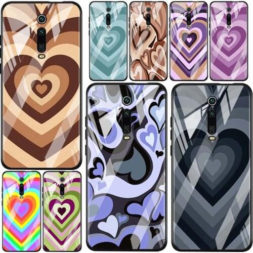 Latte Love Coffee Heart For Xiaomi Redmi K40 K30 K20 9T 9C 9A 9 8A 7 Pro Plus Tempered Glass Luxury Cover Phone Case