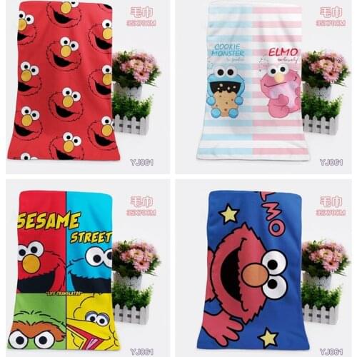 1PCS Sesame Street Fashion Customized Anime Bath Towels Handkerchief Soft Face Towel Cartoon Washcloth Unisex NEW
