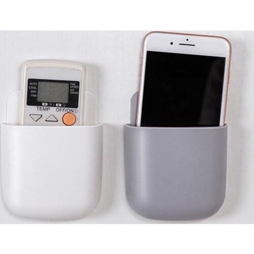 1 Pcs Wall Mounted Charging Holder Multifunction Mobile Phone Charging Organizer Storage Box Remote Control Holder Stand