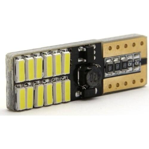 1PCS T10 LED Bulb Canbus 5W5 Car W5W LED Signal Light 12V 6000K License Plate Lights 4014 24SMD White Trunk Lamp