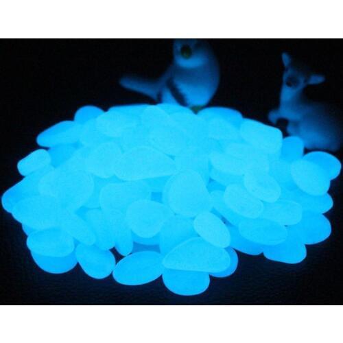 100Pcs Glow in the Dark Garden Colorful Luminous Pebbles Stone Fish Tank Garden Decoration Luminous Walkways Patio Lawn Decor