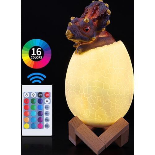 3D Dinosaur Rechargeable Night Light Remote Control Touch Color Changing LED Lamp Children Kids Room Romantic Sleep Nightlights
