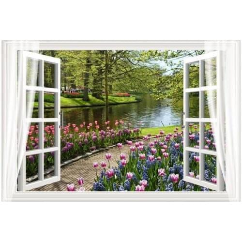 3d photo wallpaper Custom High end 3d murals wallpaper for walls 3 d Outside the flowers and trees of the landscape murals wall