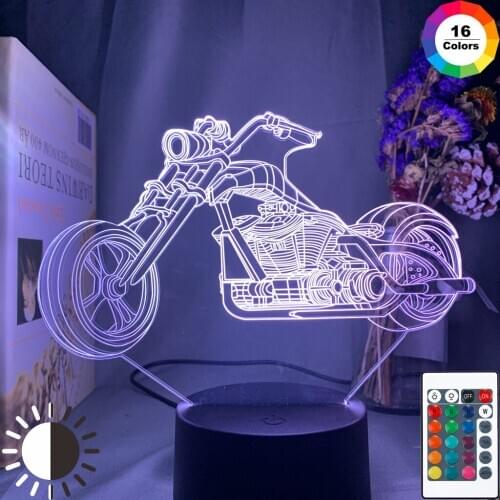 3d Illusion Lamp Motocycle Nightlight for Child Bedroom Decor Color Changing Atmosphere Event Prize Led Night Light Motocycle