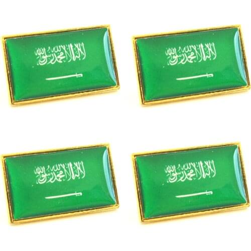 Wholesale 5pcs Saudi Arabia Rectangle national flag Pin Badge country Lapei Pin 2.5CM X 1.6CM