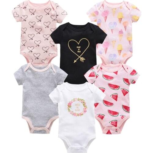 Toddler Baby Girls Bodysuits Pink Girls Clothing Unisex Bodysuits Baby Boys Onesies 0-12M Newborn 100%Cotton Roupas de bebe