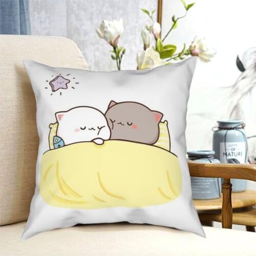 Peach and Goma Pillow Case Mocha Mochi Peach Cat Cushion Cover Pillow Cover Decorative Pillows For Sofa Car Pillowcase 45*45CM