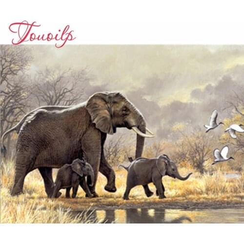 Bricolage diamant peinture complet carré éléphant diamant broderie mosaïque Animal Art Kit décorations maison