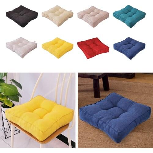 Soft Flax Thicken Chair Pad Seat Pads Solid Color Seat Cushion Pp Cotton Filling Cozy Warm Breathable Sofa Decor