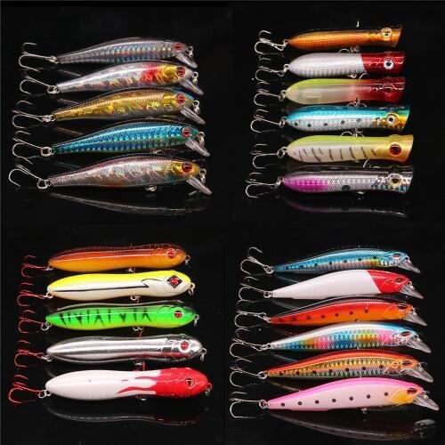 22pcs /Lot Fishing Lures Set Mixed 4 Models Minnows Hard Plastic Bait Artificial Wobblers Crankbaits High Quality Fishing Tackle