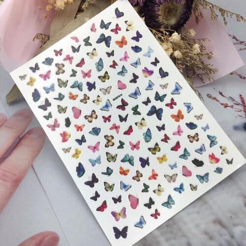 DIY Japanese Style Super Thin Back Adhesive Paper Stickers Colored Butterflies Web Celebrity Nail Decals Nail Decoration Girls