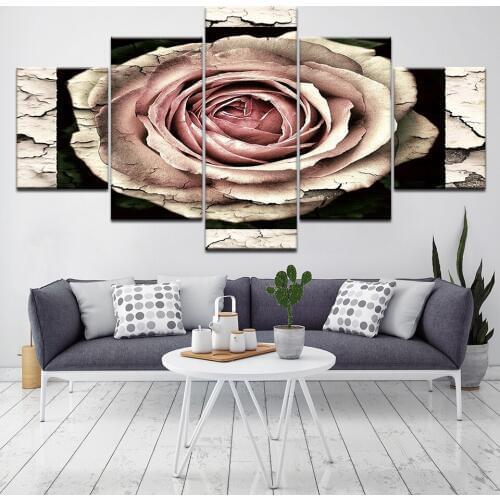 Wall Art Canvas Painting bedroom Living Room Home Decor Picture Modern abstract 5 Panel Retro Style Rose Flowers HD Print Poster