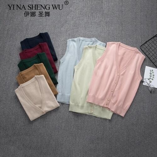 New School JK Uniform Japanese Sweater Vest Sleeveless Waistcoat For Girls Boys Cosplay Halloween Vest Knitting Cardigan Vest