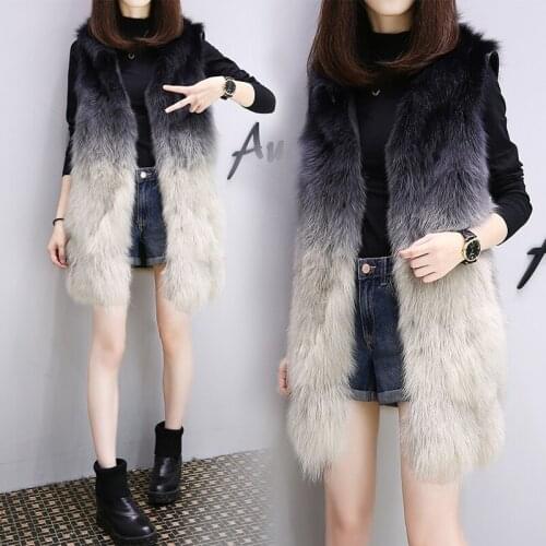 2021 New Women Fashion Faux Fur Coat Winter Female Solid Color Waist Fake Fur Coat Ladies Sleeveless Waistcoats Jackets Q271