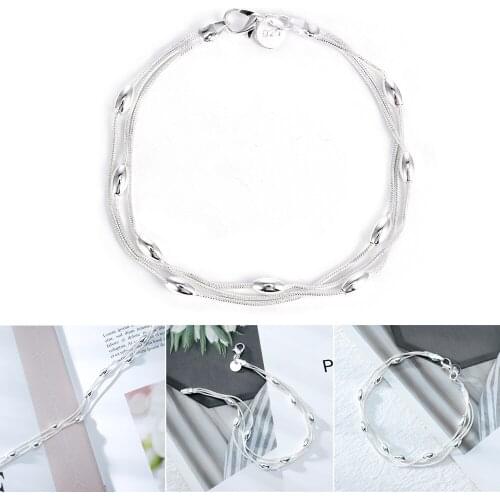 New Arrival Romantic Silver Color Bracelet Jewelry Cute Wedding Women Bead Lady Gift Charm Bracelet for Women Christmas Gift